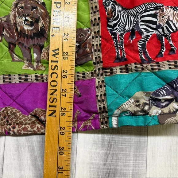 ✅Womens M VTG Mureli African Safari Animal Print Quilted Jacket W/Pants 2 Pc Set - Picture 5 of 16